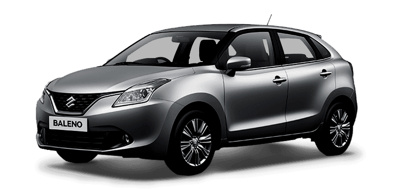 A photo of a Maruti Baleno - Silver/Grey hatchback.
